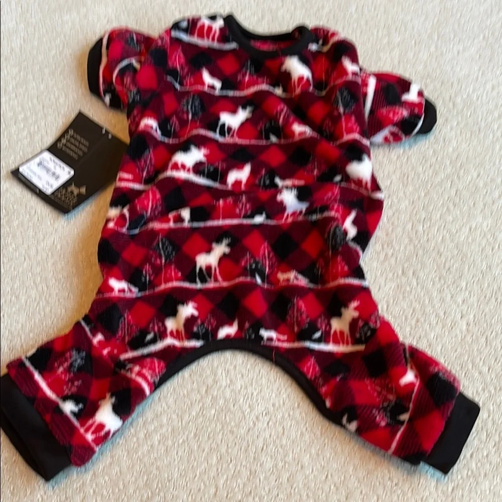 Festive Red Plaid Dog Onesie
